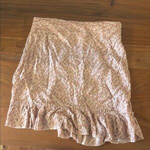 Floral Pink Ruffle Skirt